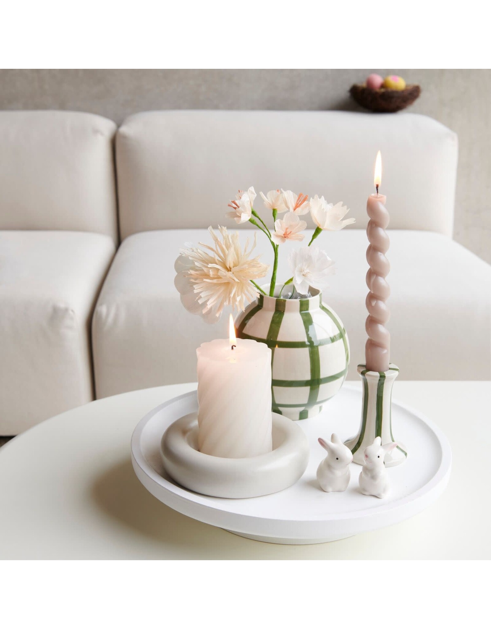 Rico Design Mini Konijntje Rechts, Wit - 4,8x2,8x3,3cm