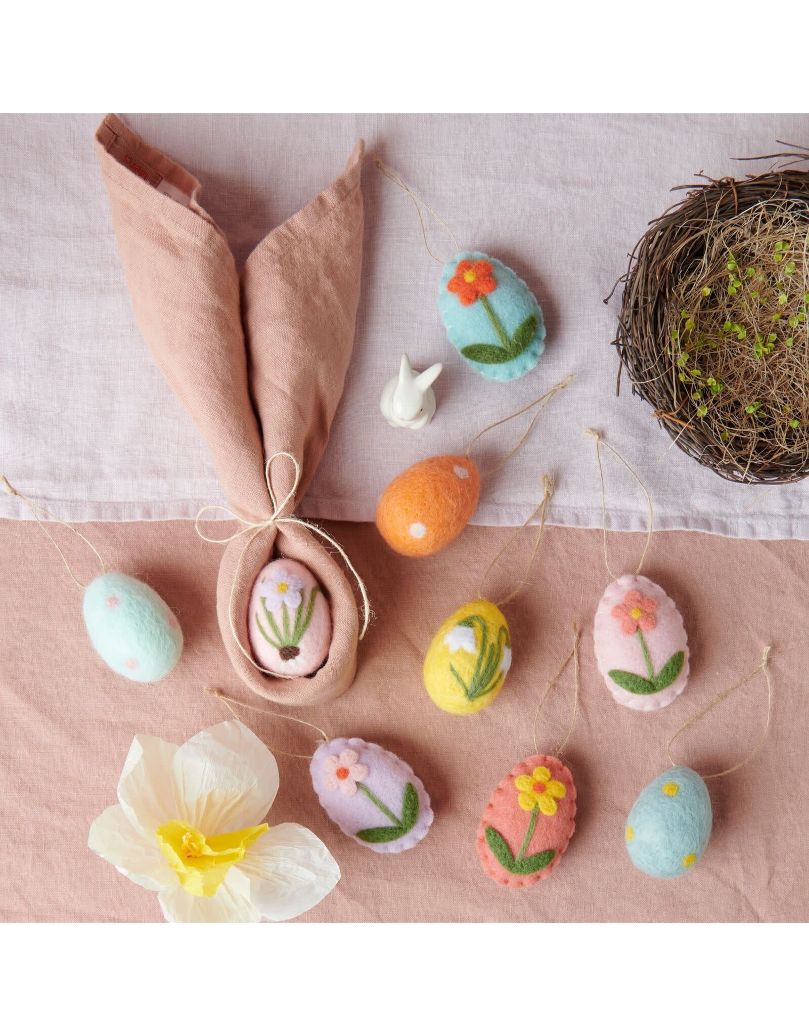 Rico Design Mini Konijntje Rechts, Wit - 4,8x2,8x3,3cm