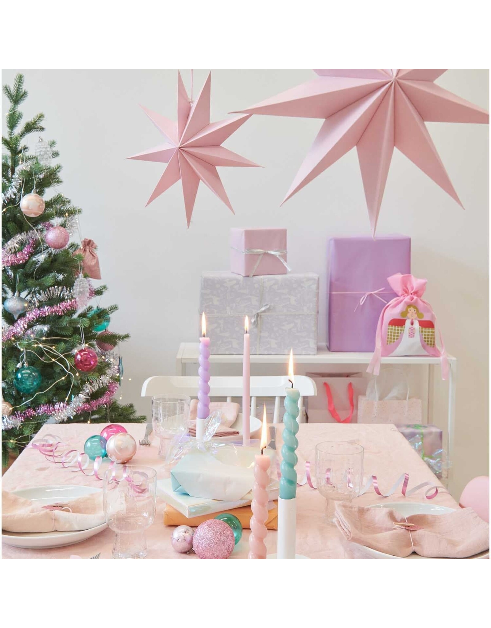 Rico Design Spiraal Kaars - Aqua - Ø2,4 x 18,5cm