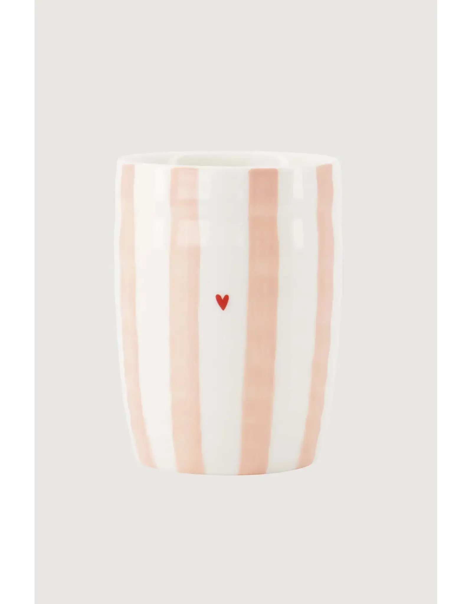Zusss Koffiemok - Streep Hartje - Ø7x9,5cm