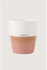 Zusss Koffiemok - Lovely, Wit/Donkerroze - Ø7,5x8,5cm