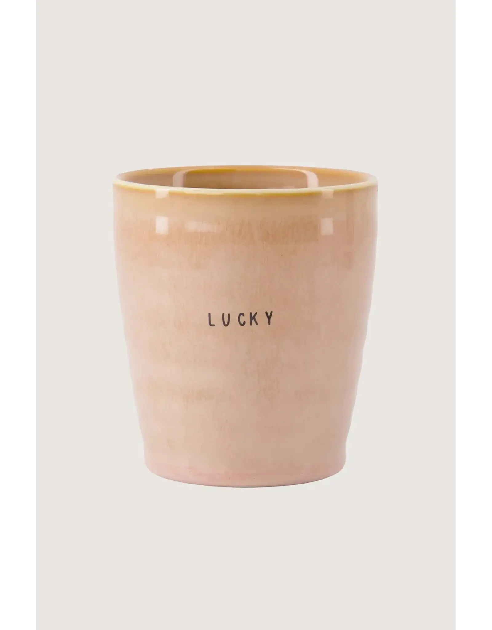 Zusss Koffiemok -Lucky, Roze - Ø7,5x8,5cm