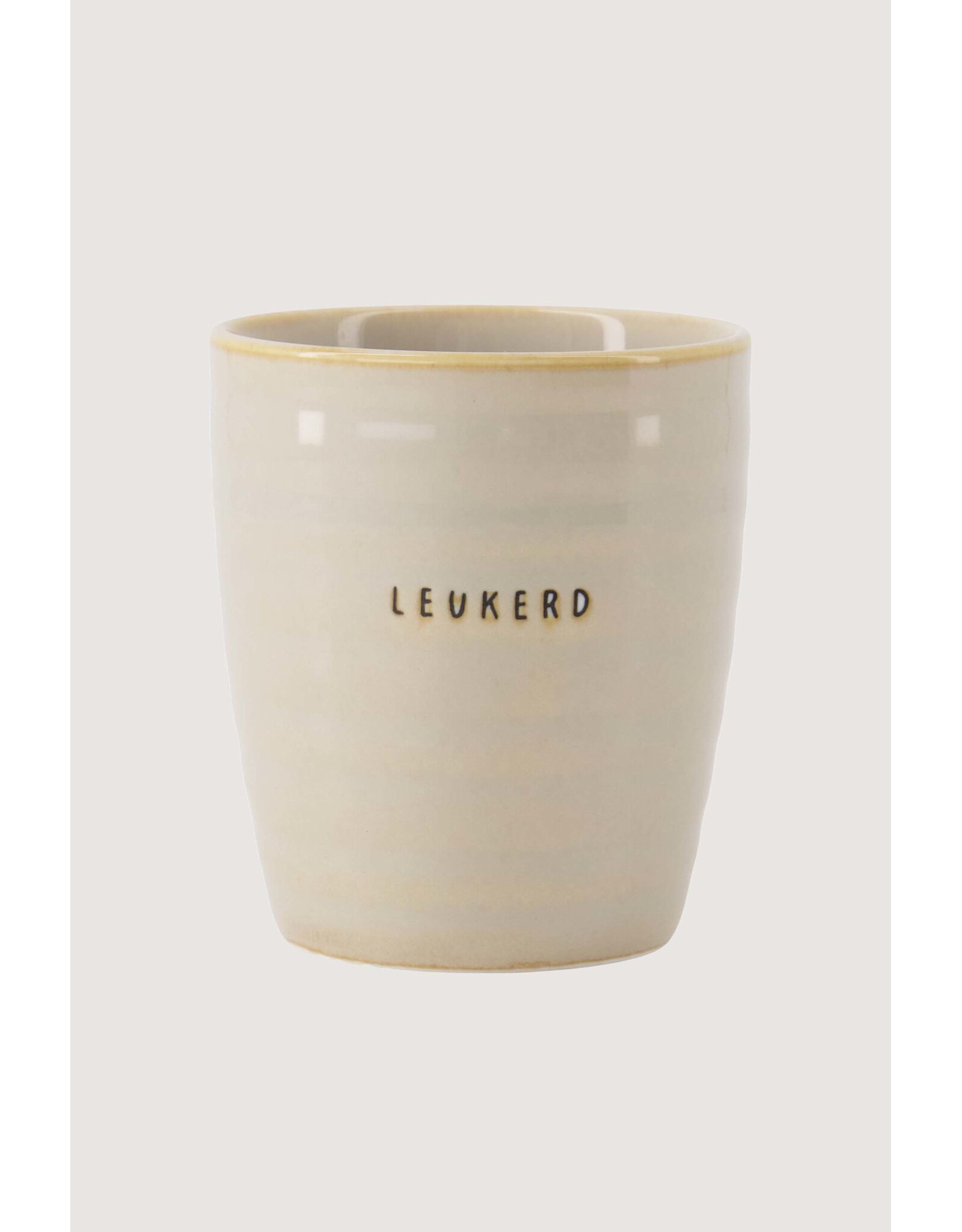Zusss Koffiemok -Leukerd, Zand - Ø7x9,5cm