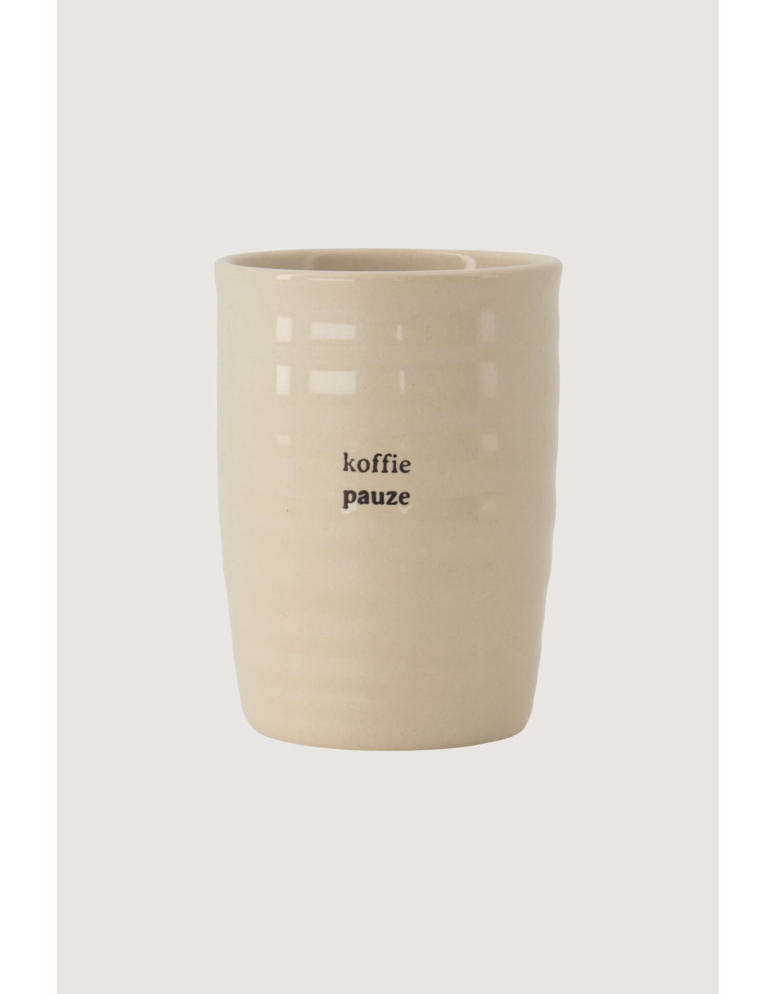 Zusss Koffiemok - Koffie Pauze, Zand - Ø7x9,5cm