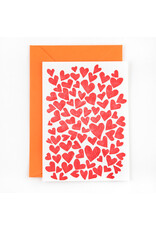 Studio Flash Wenskaart - Hearts - Letterpress kaart + Envelop