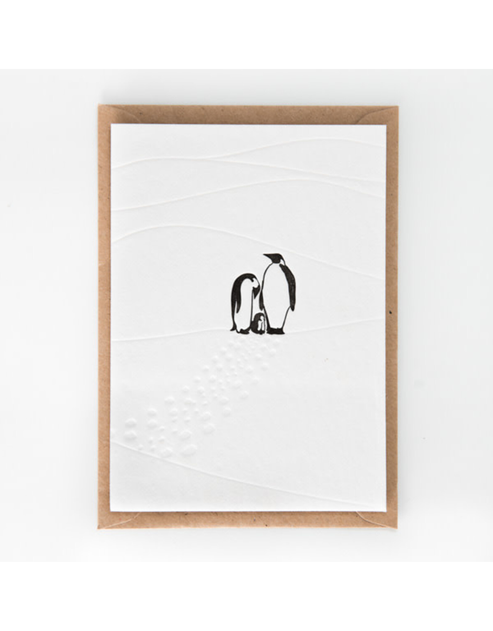 Studio Flash Wenskaart - Mountain Pinguïns  - Letterpress Kaart + Envelop