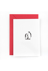 Studio Flash Wenskaart - Mountain Pinguïns  - Letterpress Kaart + Envelop