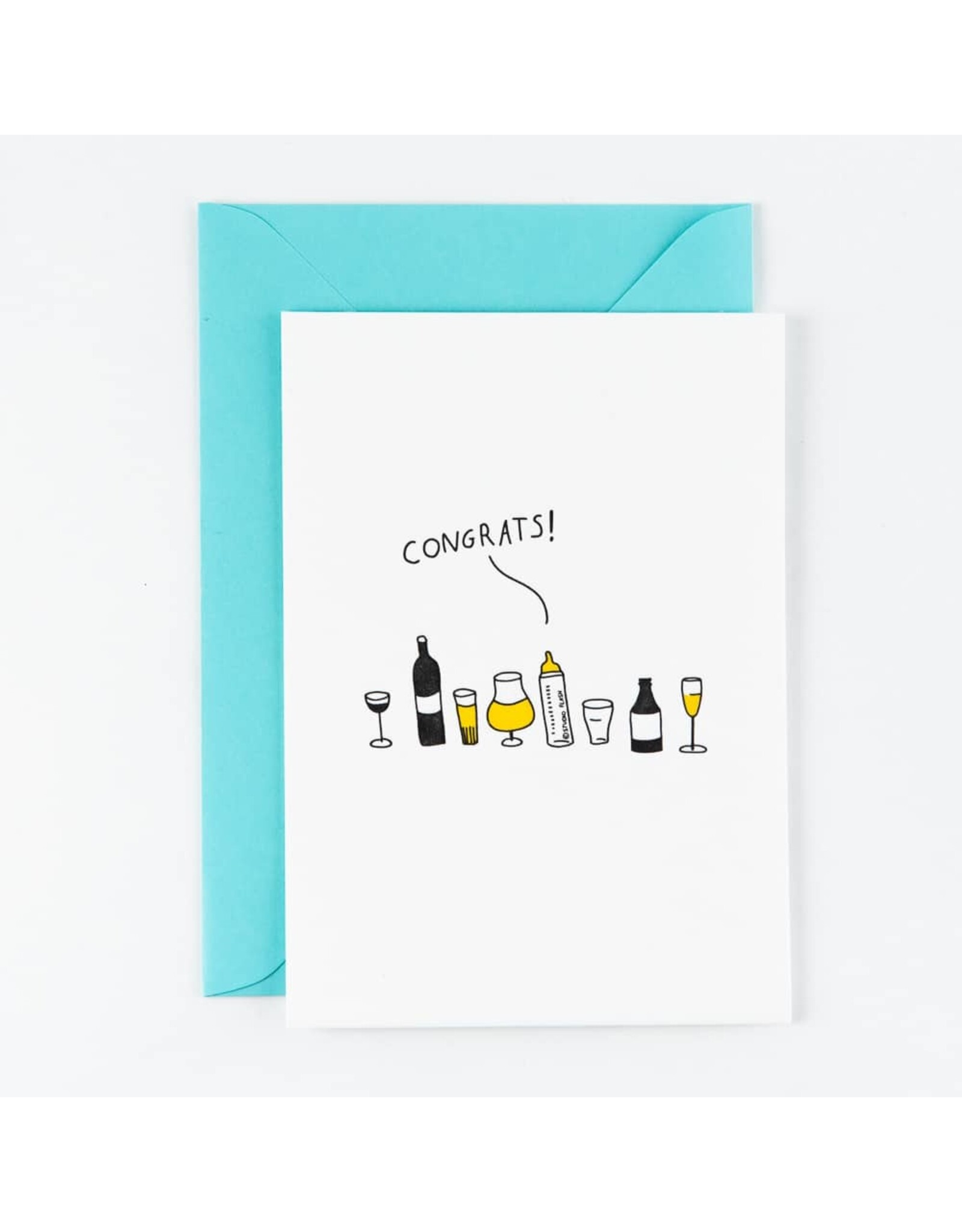 Studio Flash Wenskaart - Babt bottle - Letterpress kaart + Envelop
