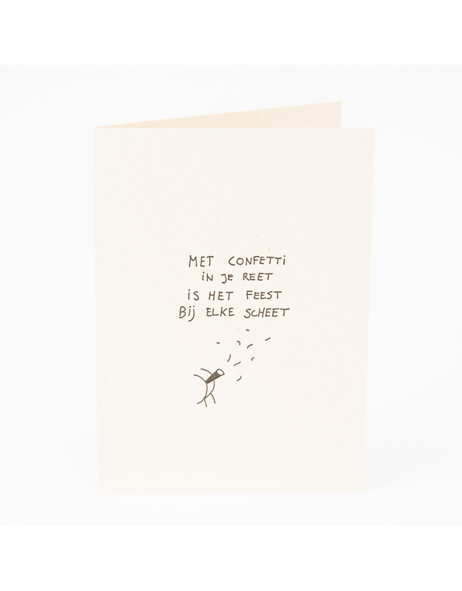 Studio Flash Wenskaart - Confetti in je reet - Dubbele kaart + Envelop