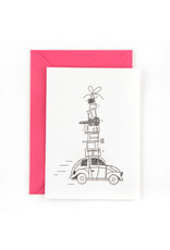 Studio Flash Wenskaart - On the move - Letterpress kaart + Envelop
