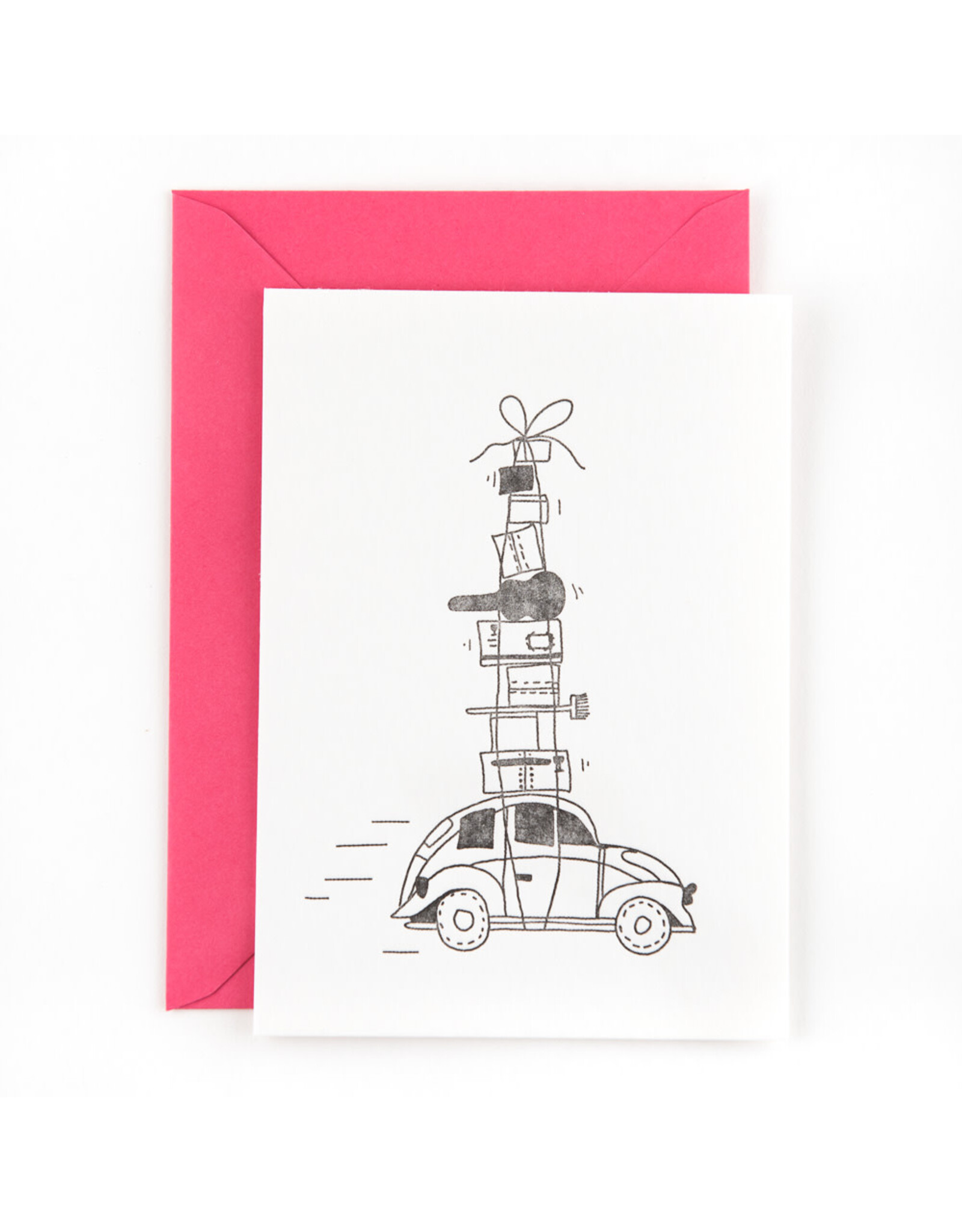 Studio Flash Wenskaart - On the move - Letterpress kaart + Envelop