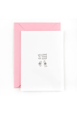 Studio Flash Wenskaart - Welcome to team no sleep - Letterpress Kaart + Envelop