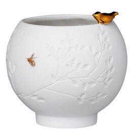 Raeder Theelicht, Gouden vogel op de rand - Ø 7 x  H 7cm
