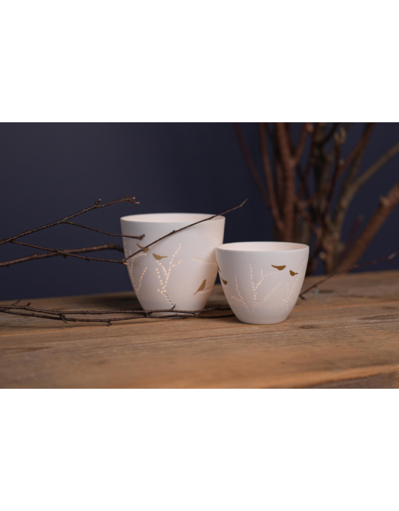 Raeder Theelicht S, Vogel - Goud - Ø 8 x H 6,5 cm