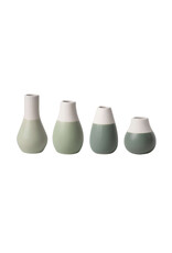 Raeder Plukselvaasjes Groen - Set v 4  - hoogte 4 - 8 cm