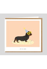 Studio Mie Wenskaart - Teckel, Ohlalaaaa - 12,5 x 14 cm