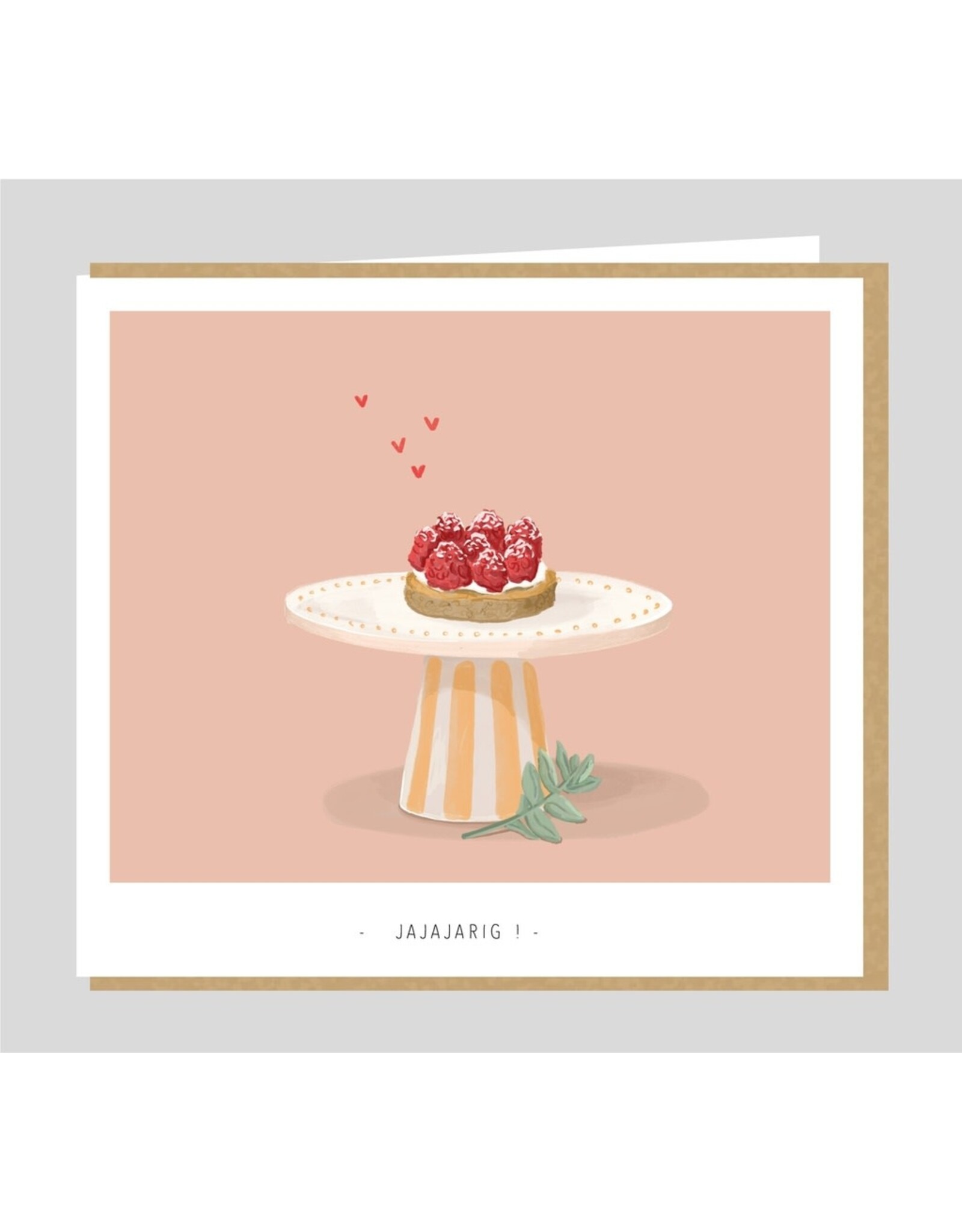 Studio Mie Wenskaart - Taartje, Jajajarig - 12,5 x 14 cm