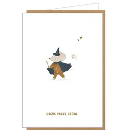 Studio Lin Wenskaart - Hocus Pocus Hoera - Dubbele kaart + Envelop