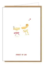 Studio Lin Wenskaart - Proost op jou - Dubbele kaart + Envelop