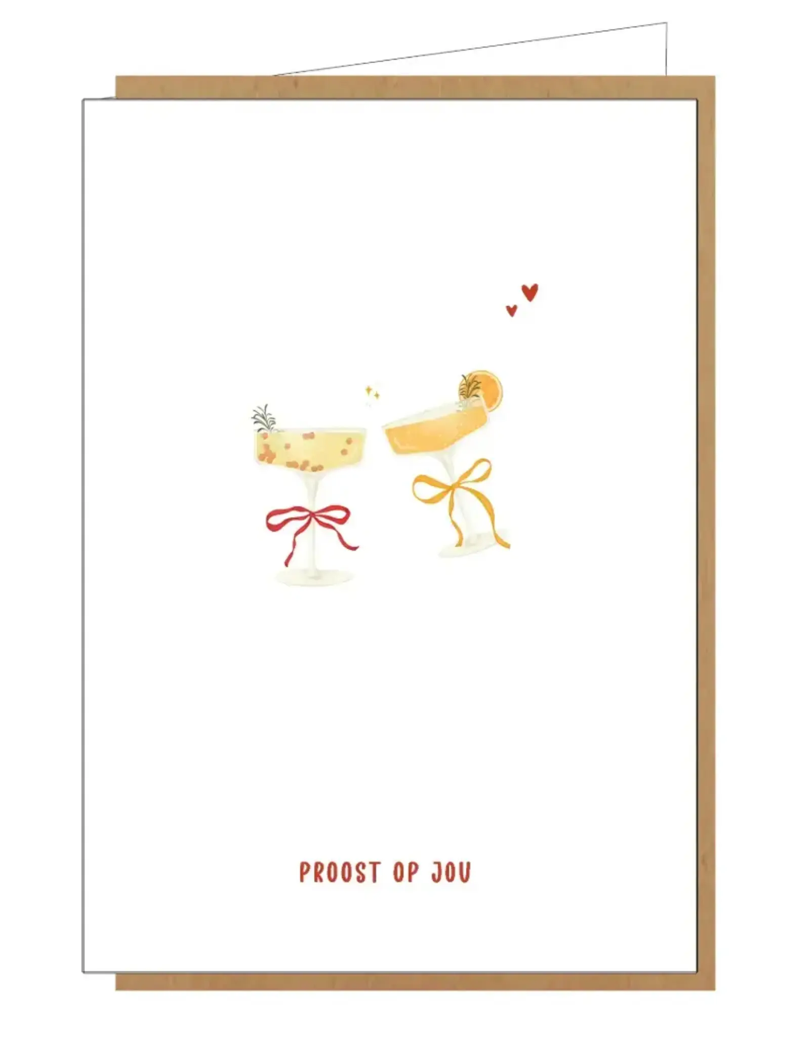 Studio Lin Wenskaart - Proost op jou - Dubbele kaart + Envelop