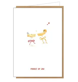 Studio Lin Wenskaart - Proost op jou - Dubbele kaart + Envelop