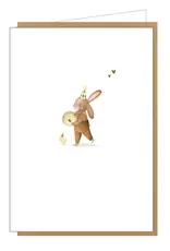 Studio Lin Wenskaart - Konijntje & Kuikentje - Dubbele kaart + Envelop