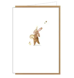 Studio Lin Wenskaart - Konijntje & Kuikentje - Dubbele kaart + Envelop