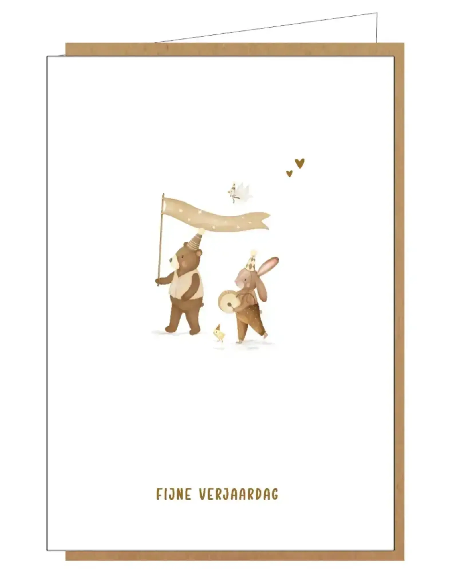 Studio Lin Wenskaart - Fijne verjaardag - Dubbele kaart + Envelop