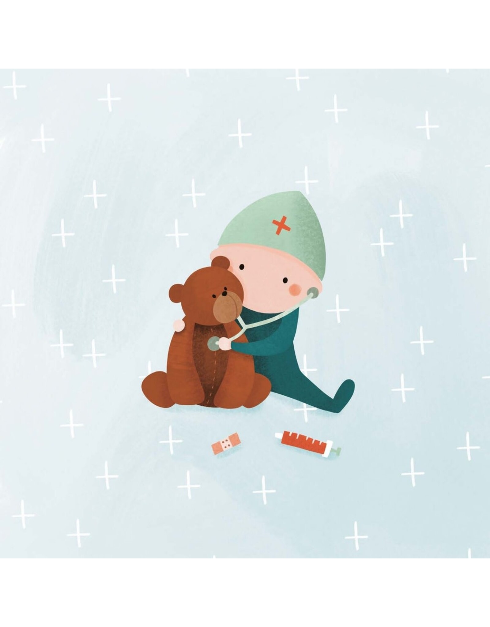 Studio Noorderlicht Wenskaart - Verpleegstertje - Dubbele kaart + Envelop