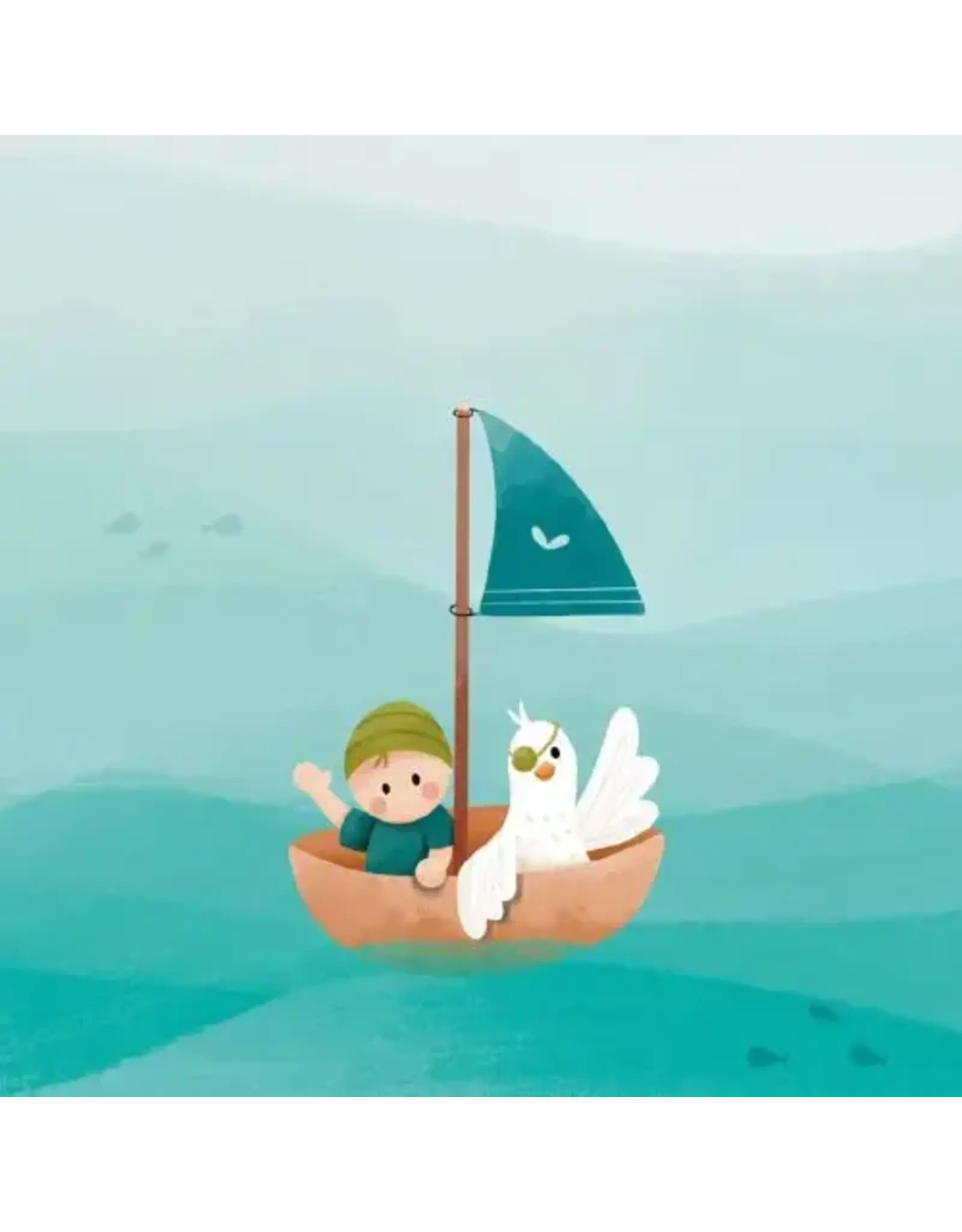 Studio Noorderlicht Wenskaart - Piraatje - Dubbele kaart + Envelop