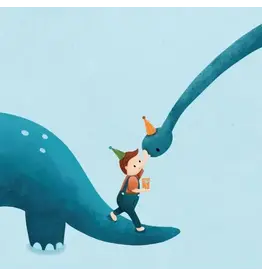 Studio Noorderlicht Wenskaart - Dinosaurus - Dubbele kaart + Envelop