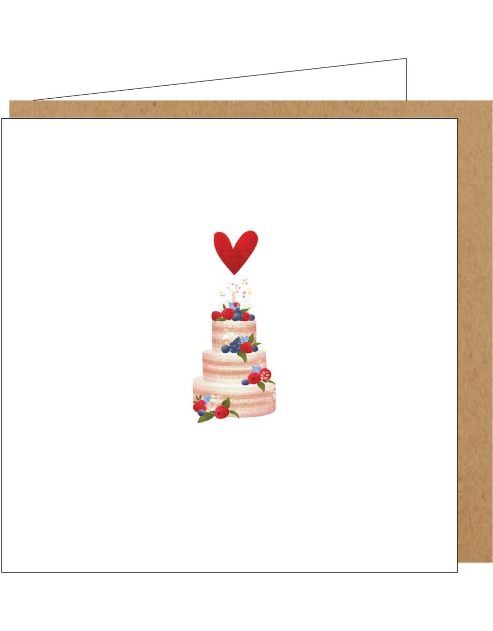Yon Wenskaart - Taart - Dubbele kaart + Envelop