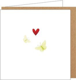 Yon Wenskaart - Twee Vlinders - Dubbele kaart + Envelop