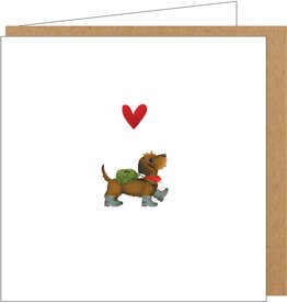 Yon Wenskaart - Teckel op Avontuur - Dubbele kaart + Envelop