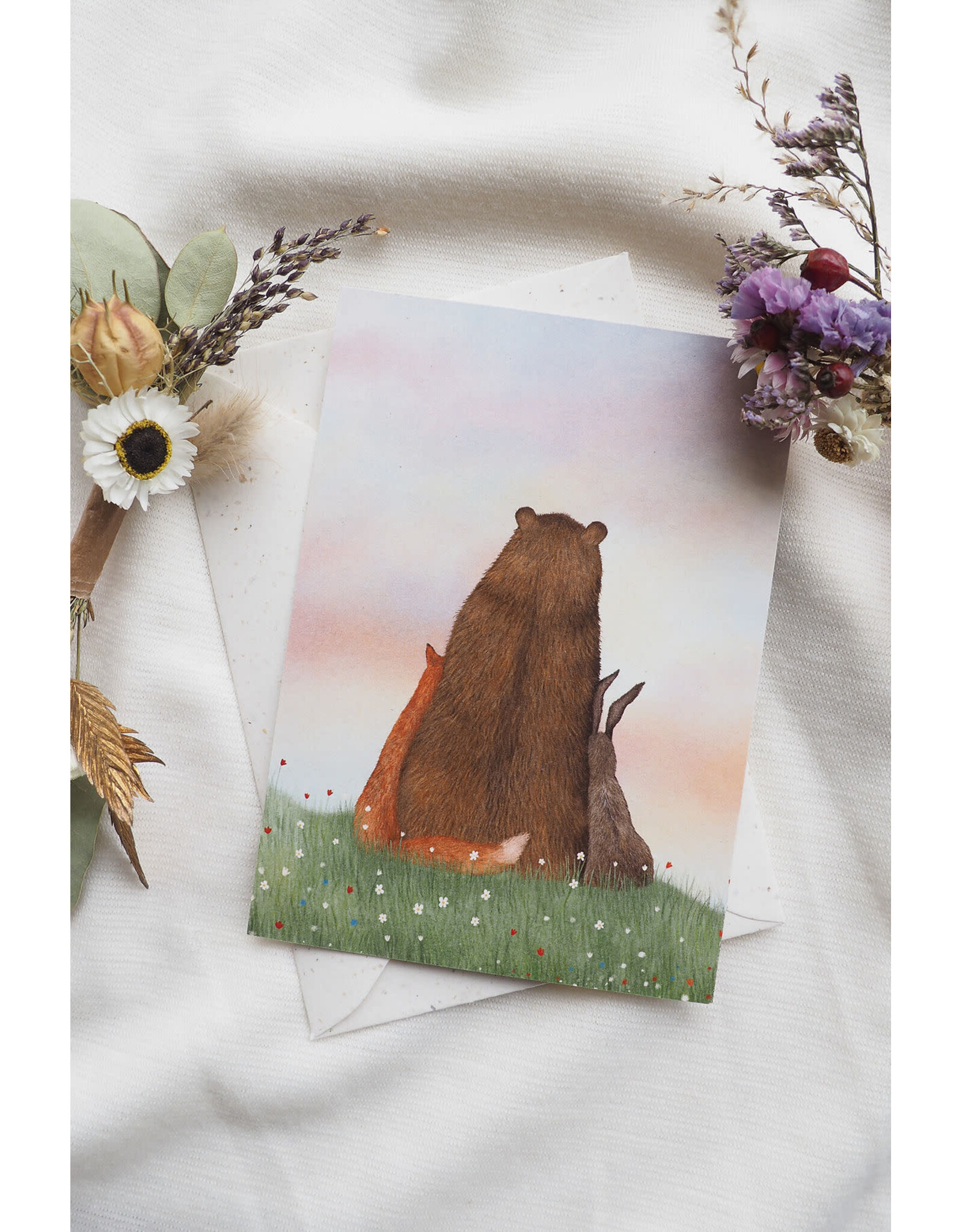 getekenddoorzusje Wenskaart - Samen - Postkaart + Envelop