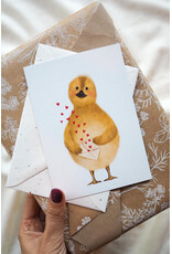 getekenddoorzusje Wenskaart - Kuikentje, Lief berichtje - Postkaart + Envelop
