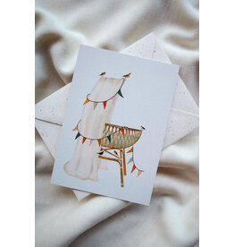 getekenddoorzusje Wenskaart - Wieg, Welkim lief kleintje - Postkaart + Envelop