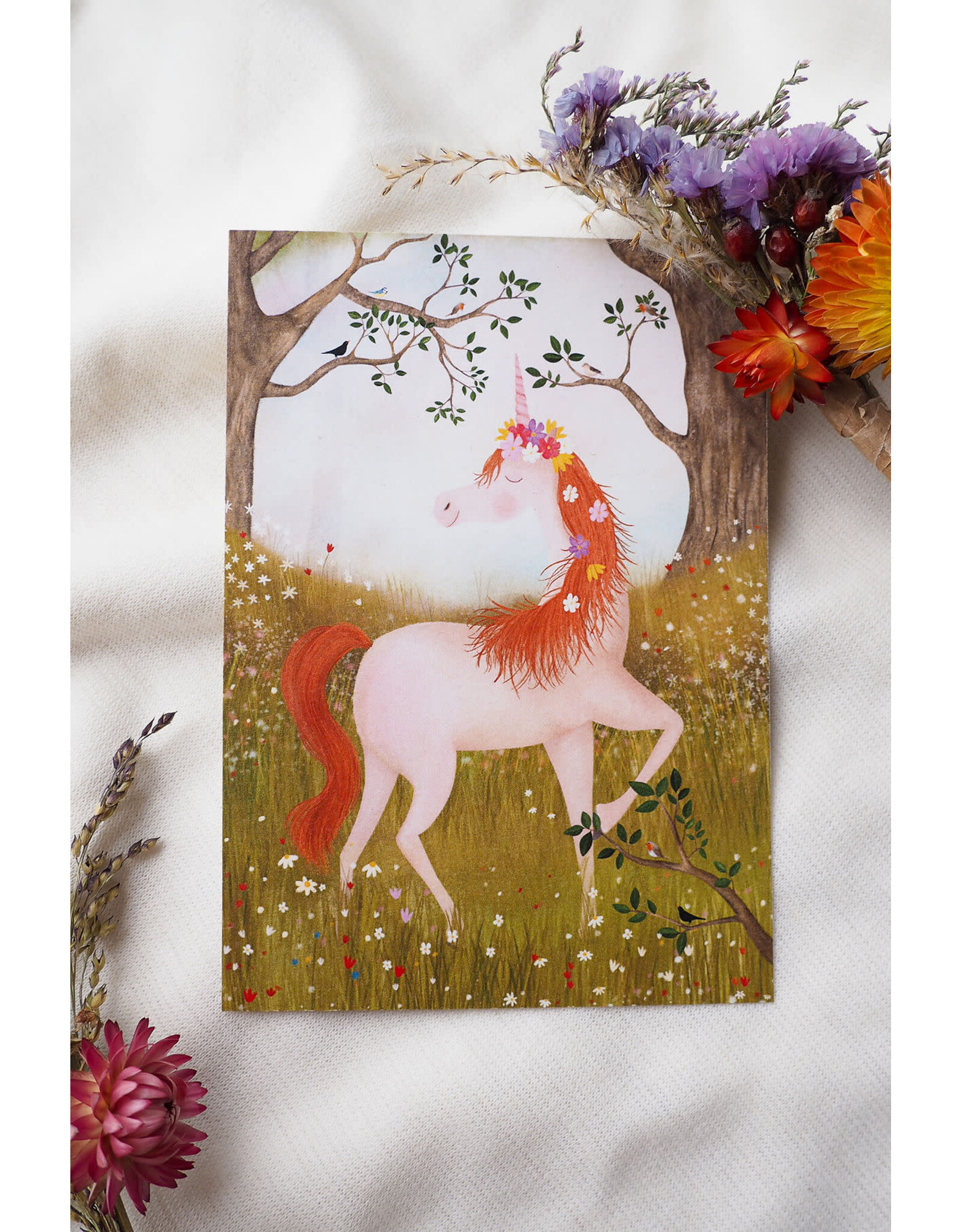 getekenddoorzusje Wenskaart - Unicorn - Postkaart + Envelop