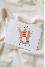 getekenddoorzusje Wenskaart - One-man Camel band - Postkaart + Envelop