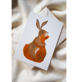 getekenddoorzusje Wenskaart - Cuddle - Postkaart + Envelop