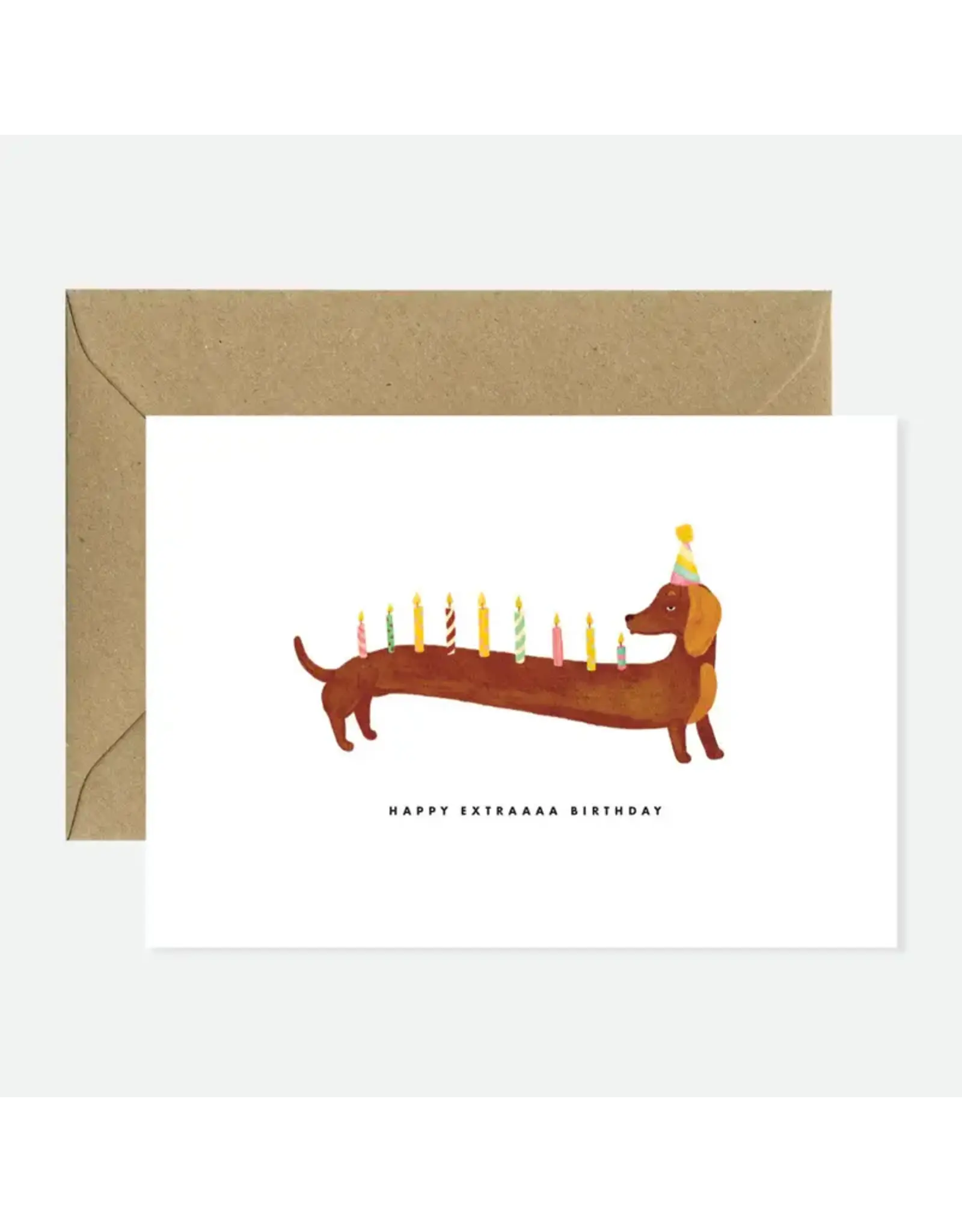 All The Ways to Say Wenskaart - Dachshunds Extra Birthday - Dubbele kaart + Envelop