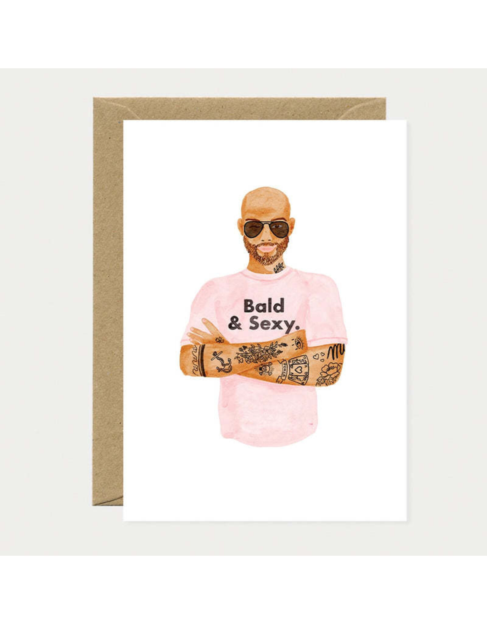 All The Ways to Say Wenskaart - Bald and Sexy - Dubbele kaart + Envelop