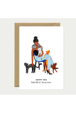 All The Ways to Say Wenskaart - Cat Dinner's time - Dubbele kaart + Envelop