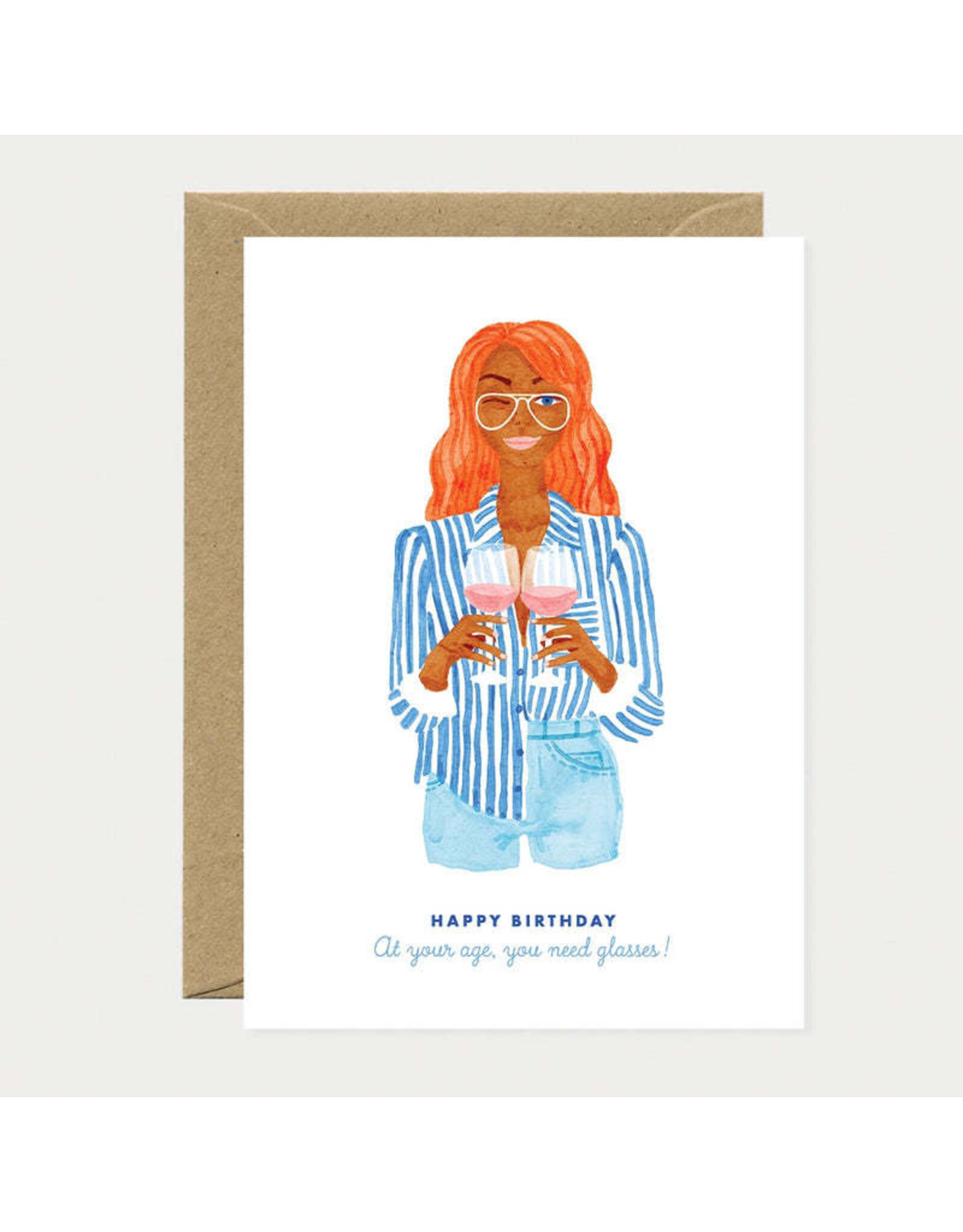 All The Ways to Say Wenskaart - Happy birthday you need glasses - Dubbele kaart + Envelop