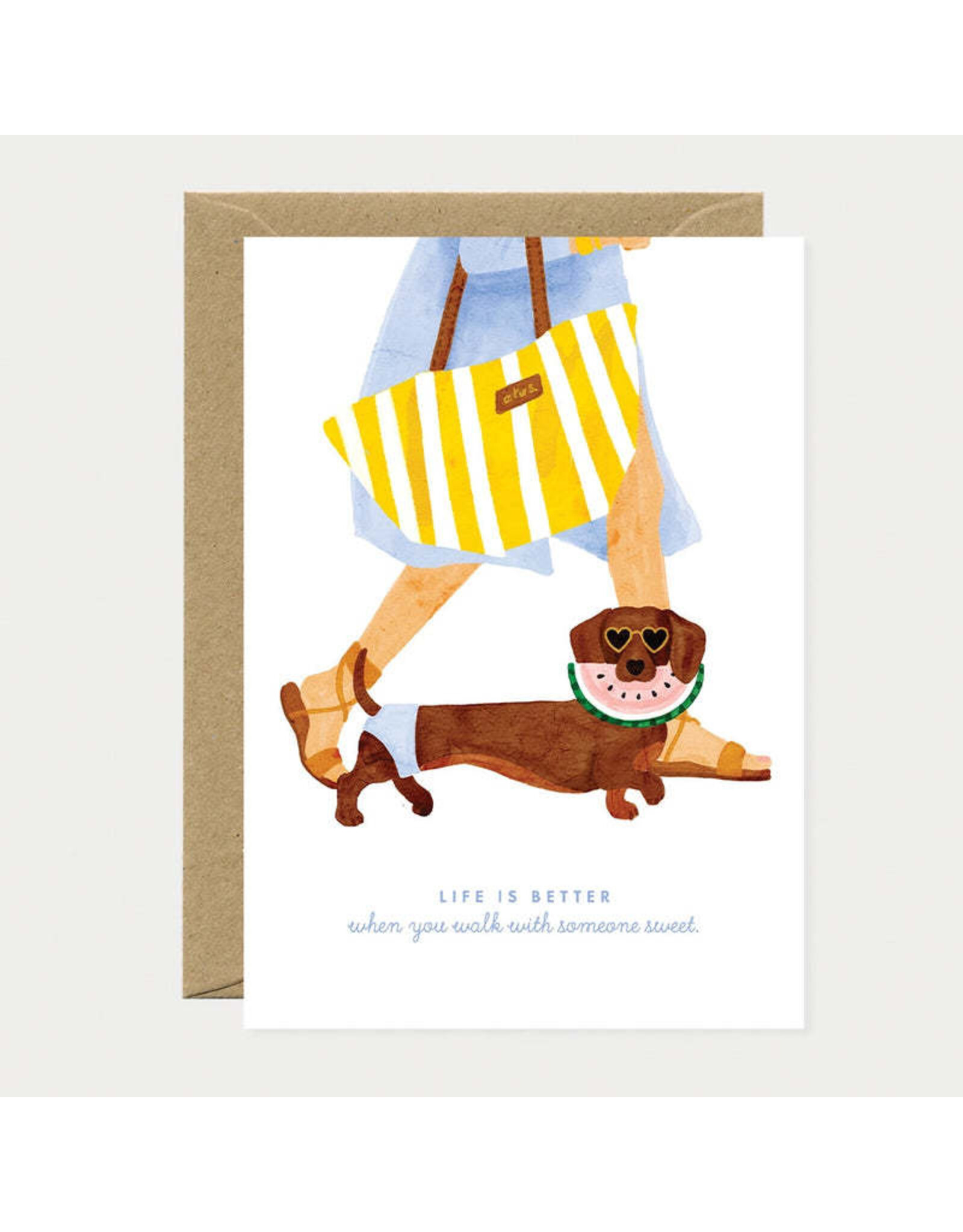 All The Ways to Say Wenskaart - Summer Dachshund - Dubbele kaart + Envelop