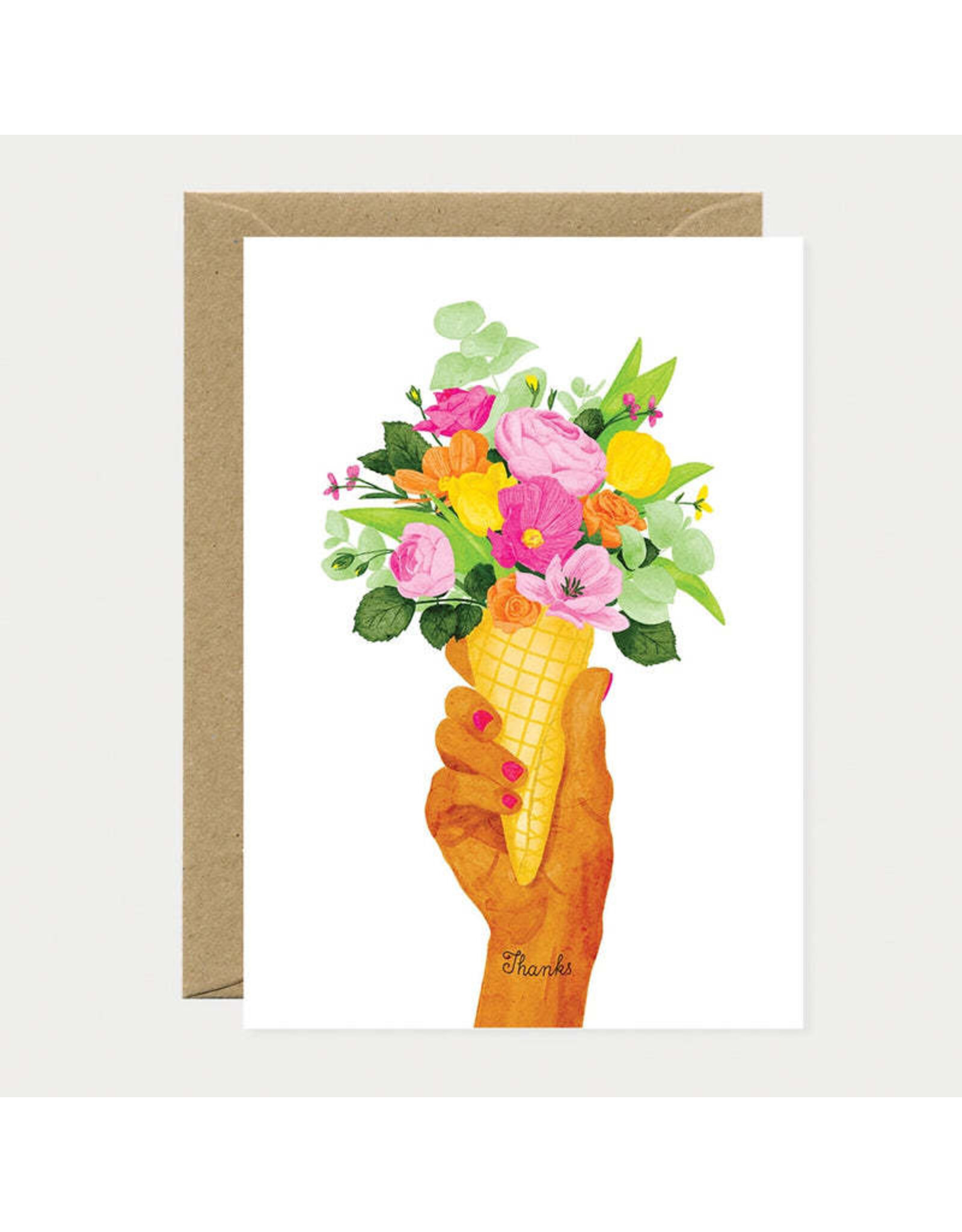 All The Ways to Say Wenskaart - Thanks Ice cream flowers - Dubbele kaart + Envelop