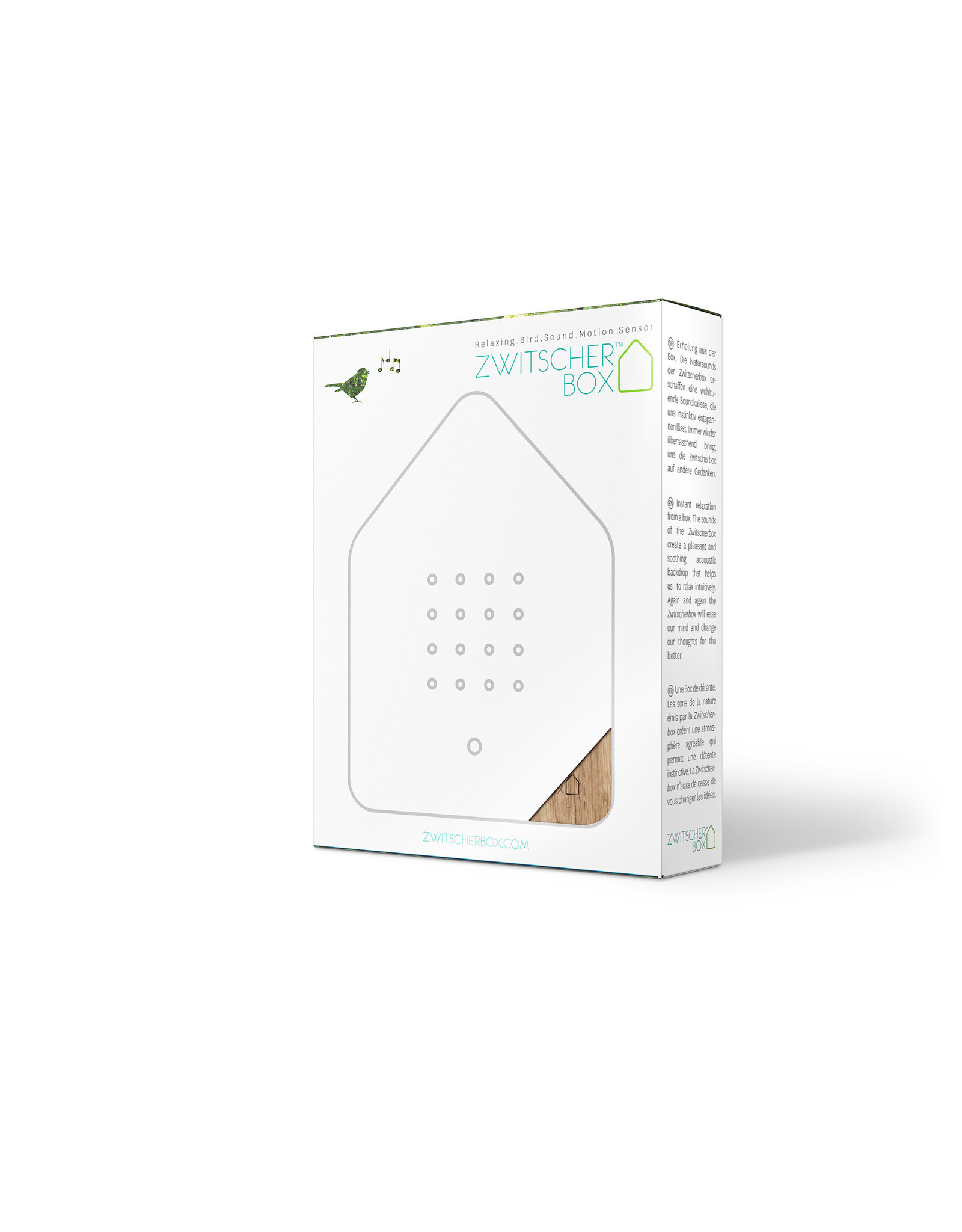 Zwitscherbox Zwitscherbox Bamboe - Geluiden: Merel - B 11 x H 14,5 x D 3,5 cm