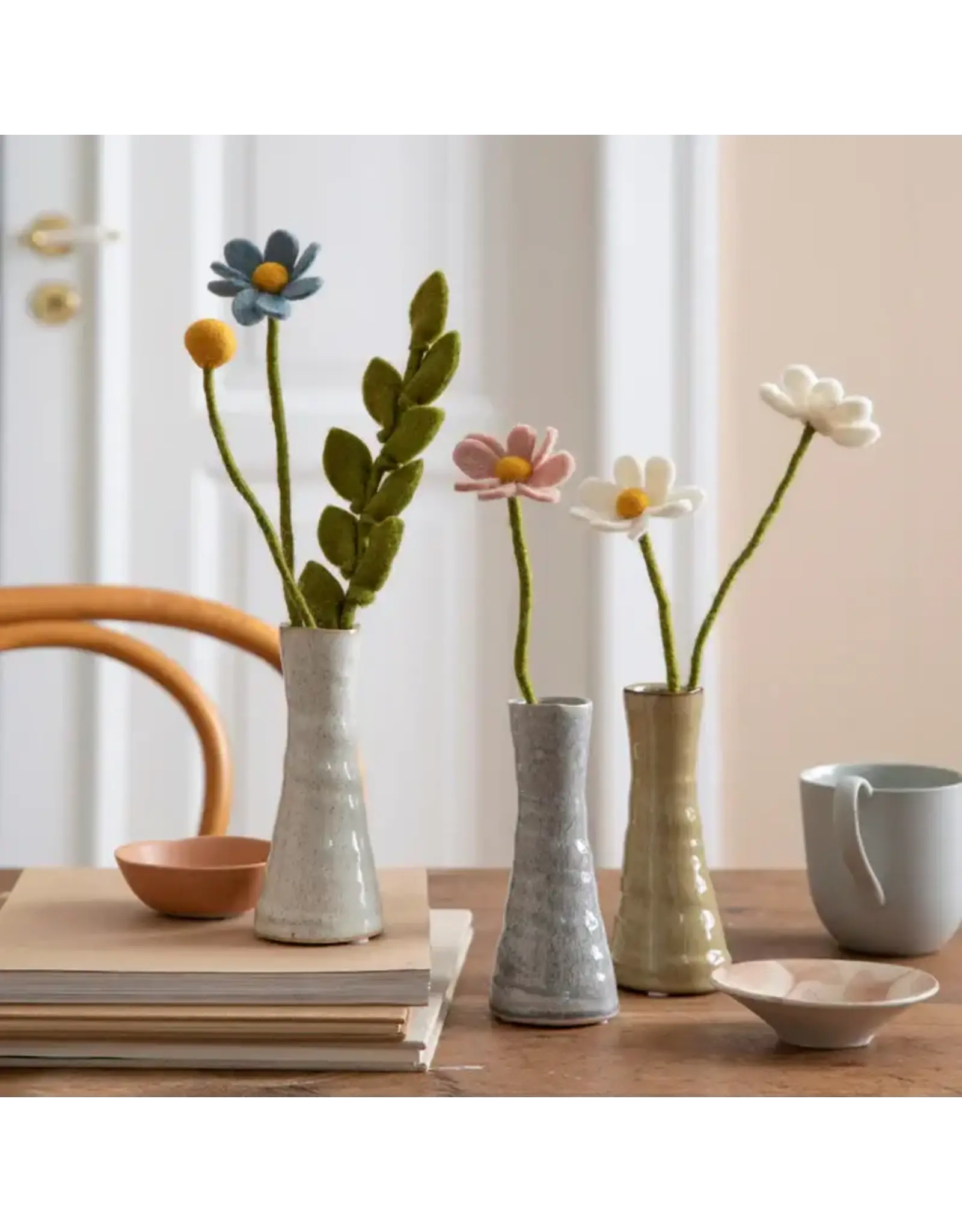 Gry & Sif Vilten Bloem - Anemoon - Dusty Red - 32cm