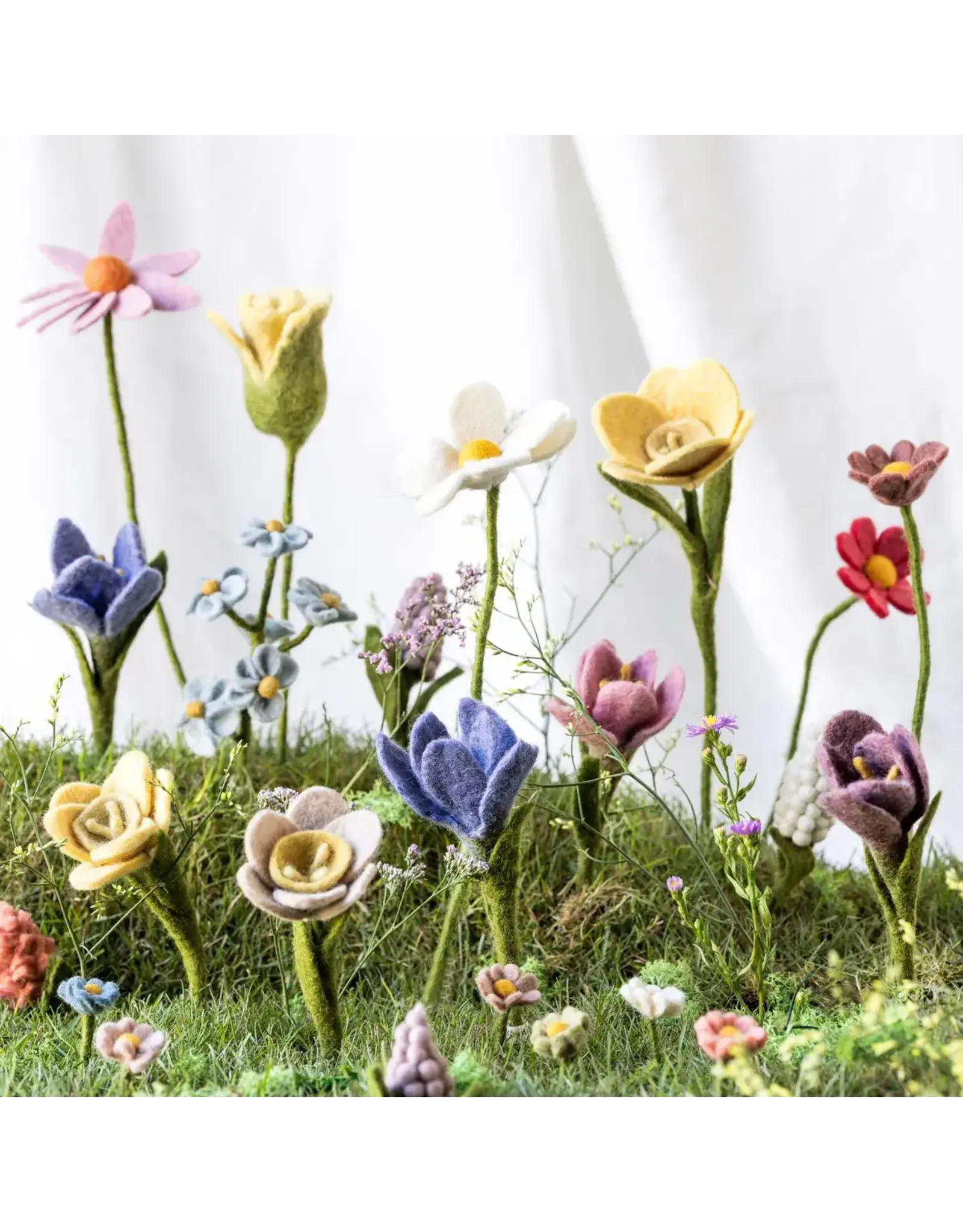 Gry & Sif Vilten Bloem - Daffodil, Wit - 18cm