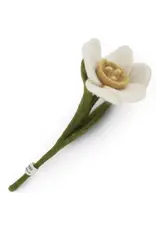 Gry & Sif Vilten Bloem - Daffodil, Wit - 18cm